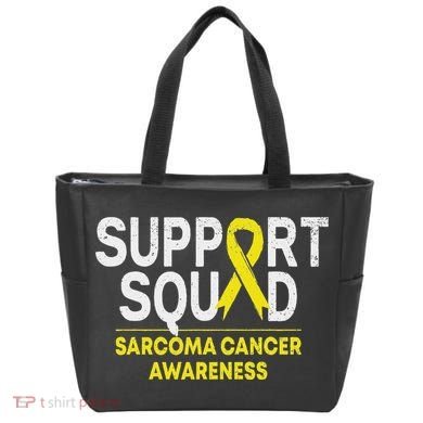 Support Squad Sarcoma Cancer Awareness Yellow Ribbon Team Tote Bag