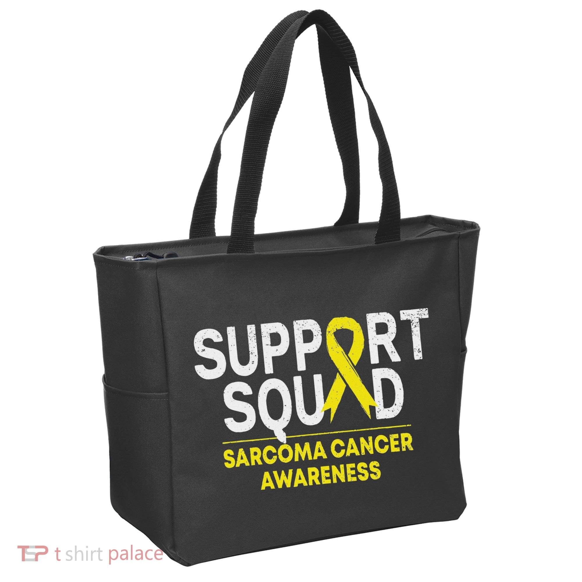 Support Squad Sarcoma Cancer Awareness Yellow Ribbon Team Tote Bag