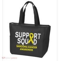 Support Squad Sarcoma Cancer Awareness Yellow Ribbon Team Tote Bag thumb 3