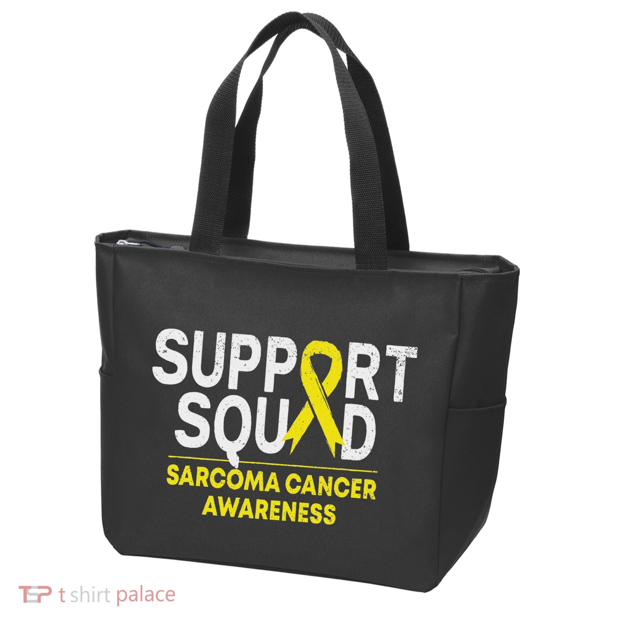 Support Squad Sarcoma Cancer Awareness Yellow Ribbon Team Tote Bag