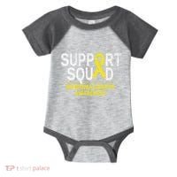 Support Squad Sarcoma Cancer Awareness Yellow Ribbon Team Infant Baby Jersey Bodysuit thumb 0
