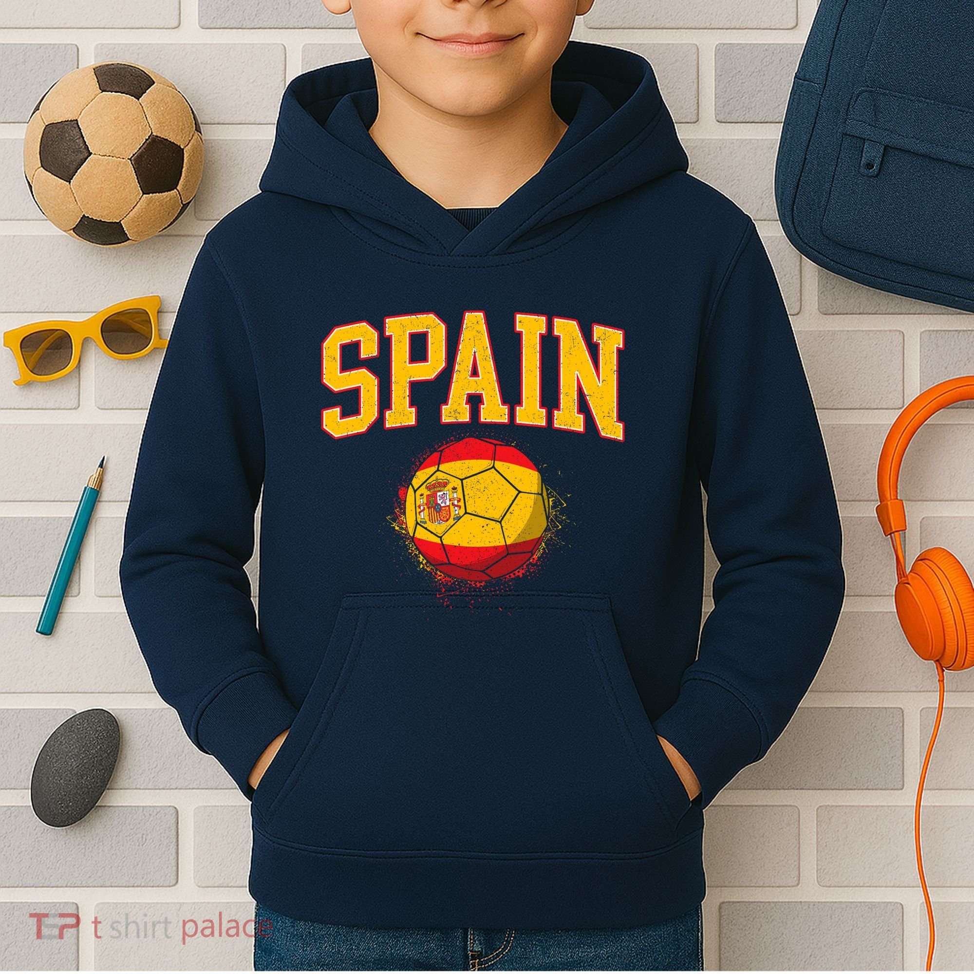 Spain Spanish Soccer Football Tournament Game Kids Hoodie