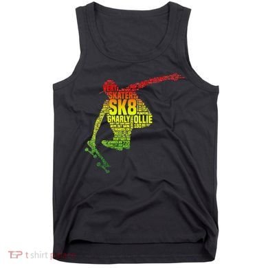 Skateboard Skater Slang Retro Skaterboarding Tank Top