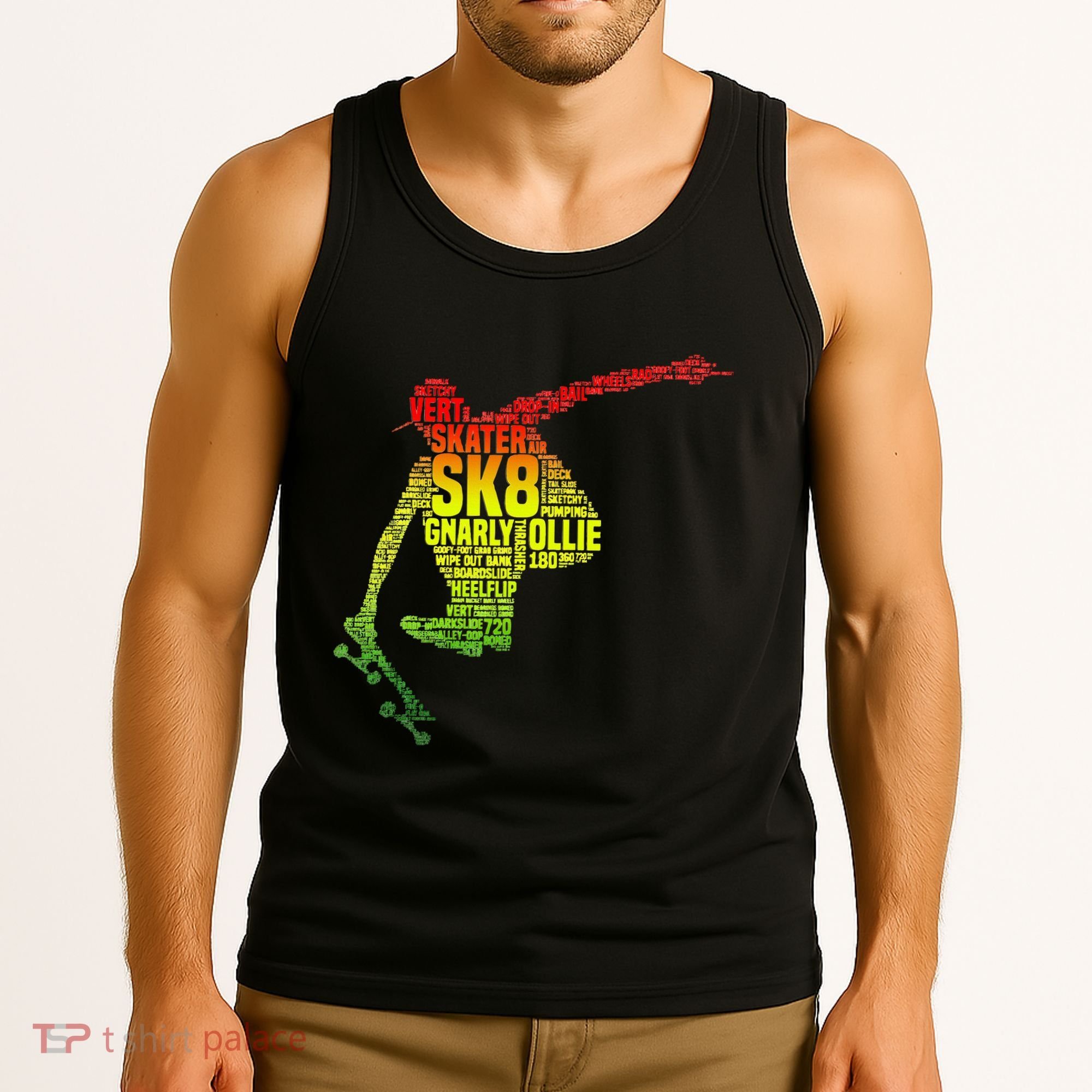 Skateboard Skater Slang Retro Skaterboarding Tank Top