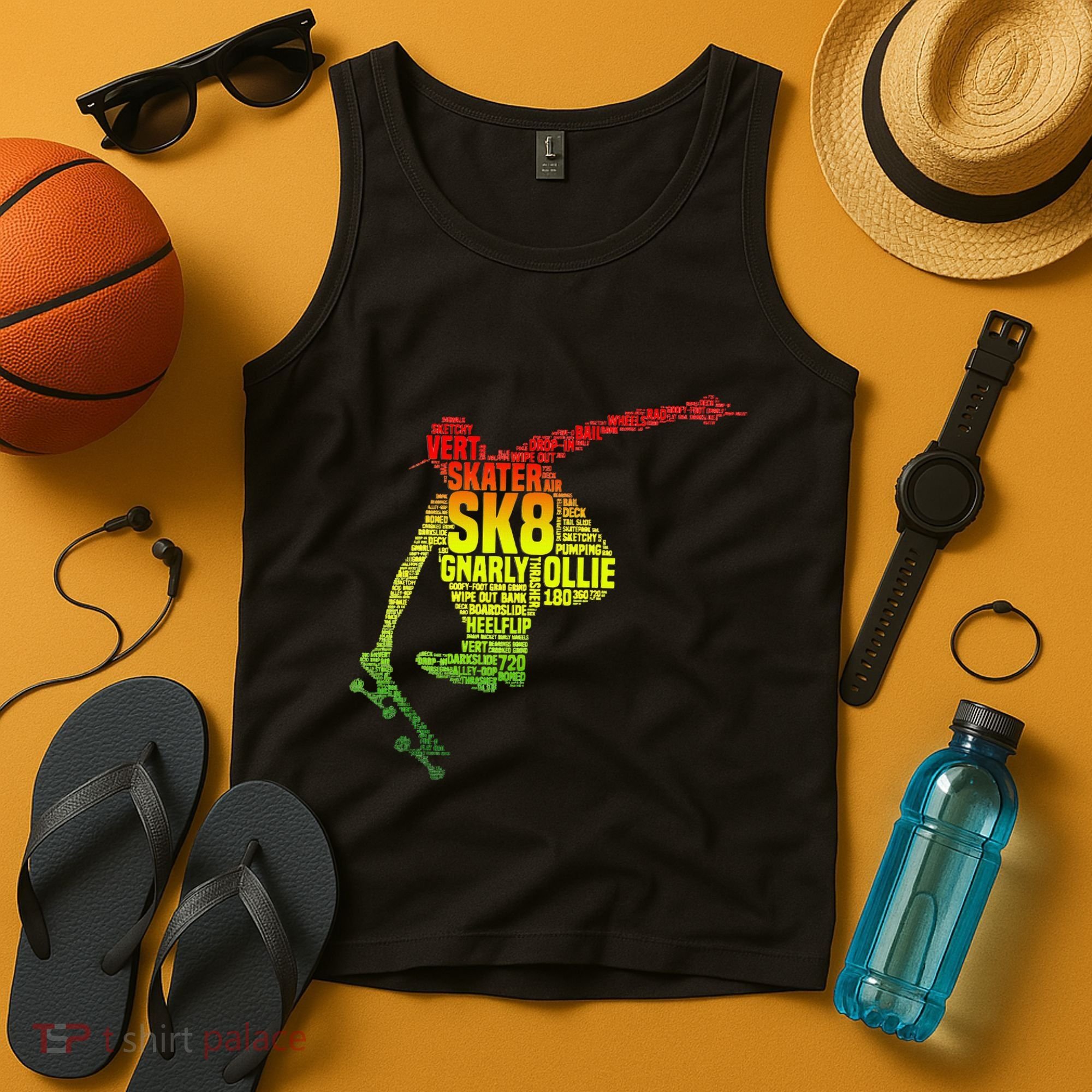 Skateboard Skater Slang Retro Skaterboarding Tank Top