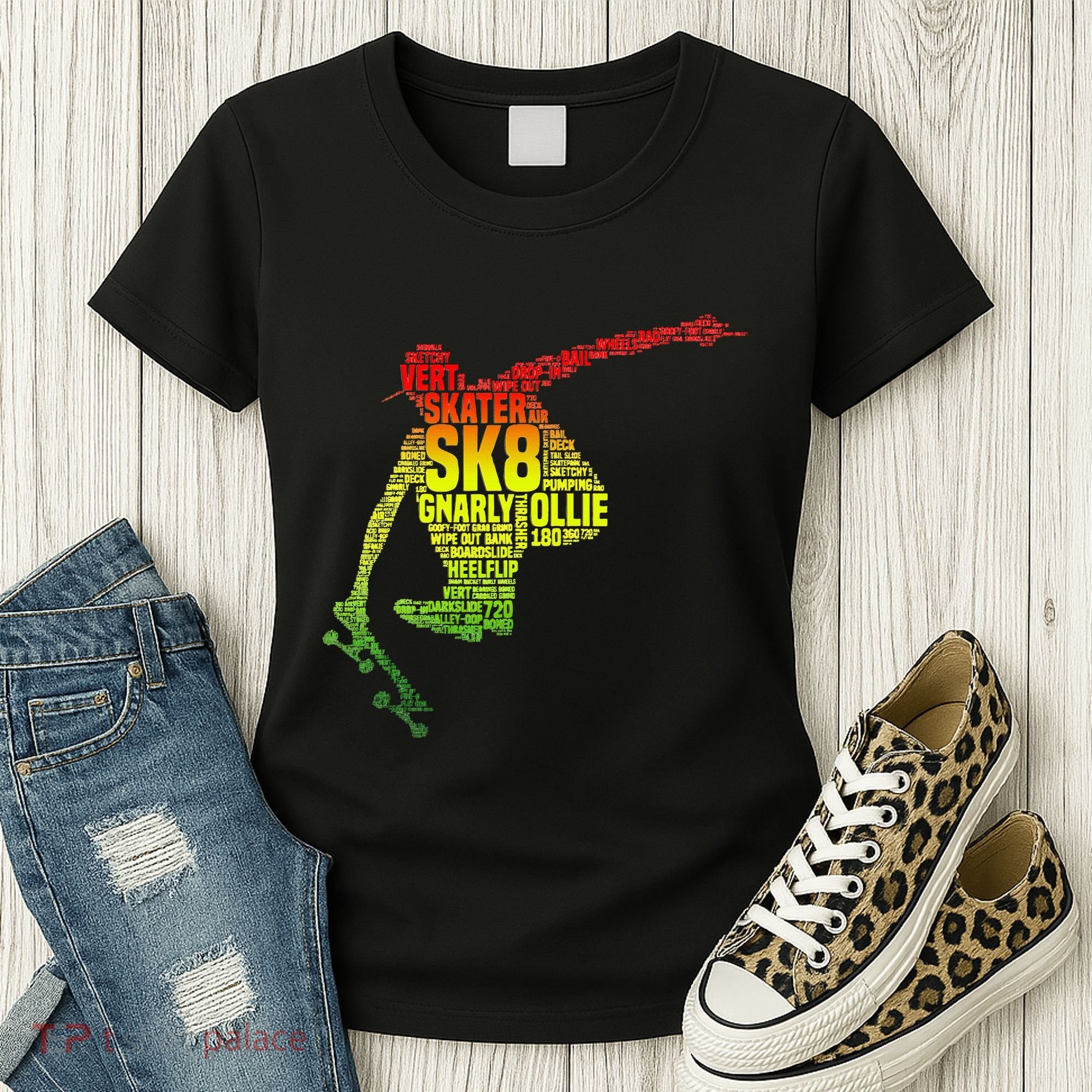 Skateboard Skater Slang Retro Skaterboarding Women's T-Shirt