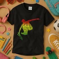 Skateboard Skater Slang Retro Skaterboarding Kids T-Shirt thumb 3