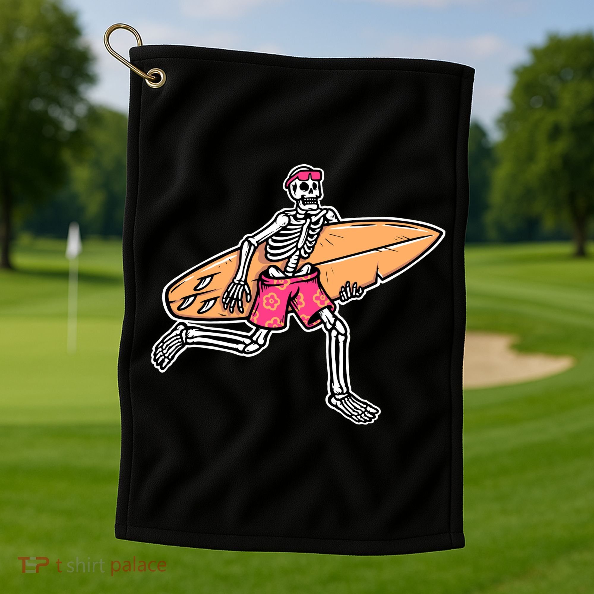 Skull Surfer Golf Towel