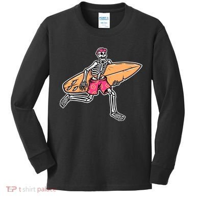 Skull Surfer Kids Long Sleeve Shirt