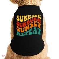 Sunrise Sunburn Sunset Repeat Retro Summer Doggie Tank thumb 0