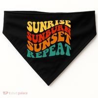 Sunrise Sunburn Sunset Repeat Retro Summer USA-Made Doggie Bandana thumb 0