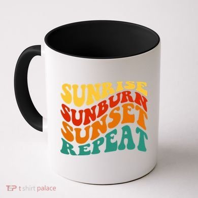 Sunrise Sunburn Sunset Repeat Retro Summer Coffee Mug