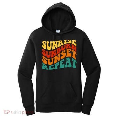 Sunrise Sunburn Sunset Repeat Retro Summer Women's Hoodie