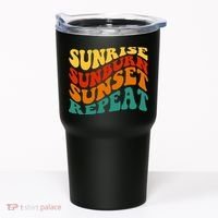 Sunrise Sunburn Sunset Repeat Retro Summer Tumbler thumb 0