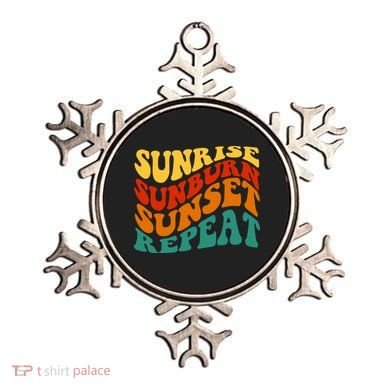 Sunrise Sunburn Sunset Repeat Retro Summer Ornament