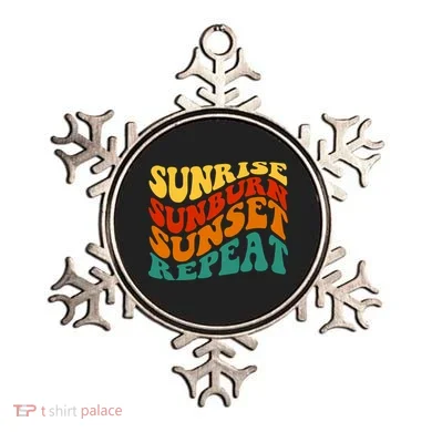 Sunrise Sunburn Sunset Repeat Retro Summer Ornament