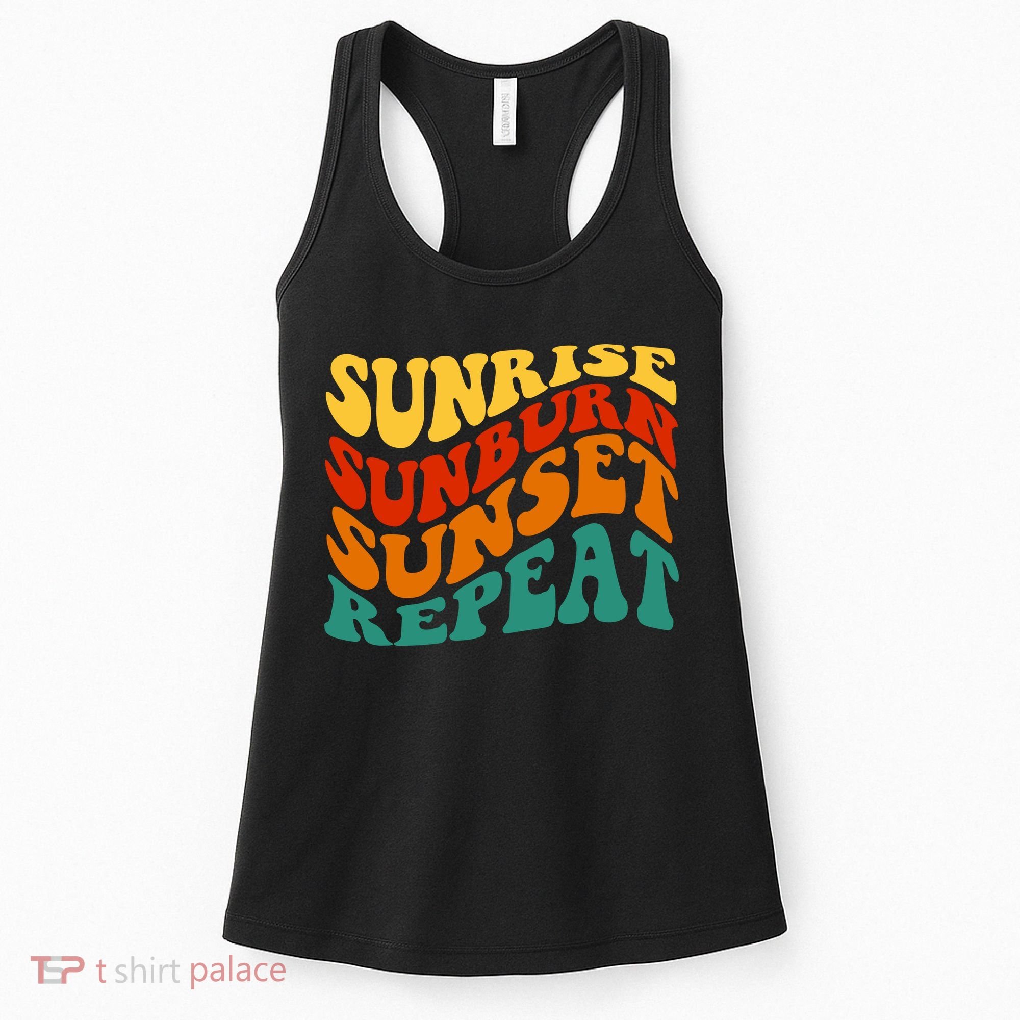 Sunrise Sunburn Sunset Repeat Retro Summer Women's Tank Top