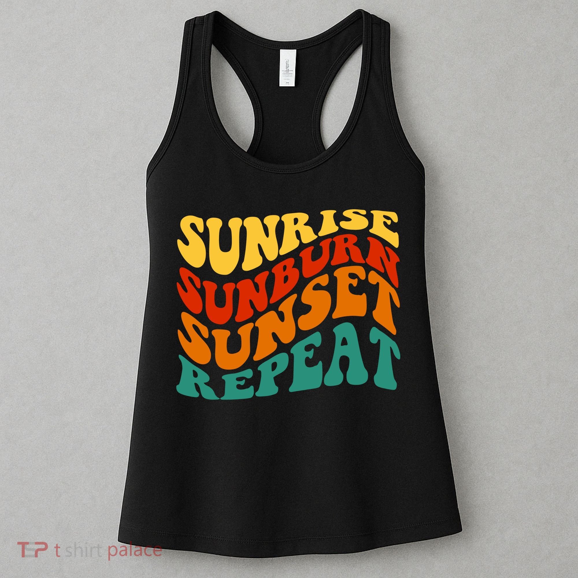 Sunrise Sunburn Sunset Repeat Retro Summer Women's Tank Top