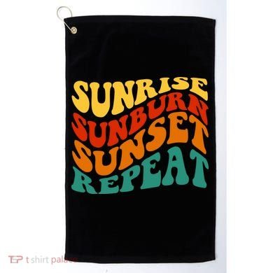 Sunrise Sunburn Sunset Repeat Retro Summer Golf Towel