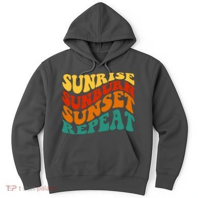 Sunrise Sunburn Sunset Repeat Retro Summer Hoodie