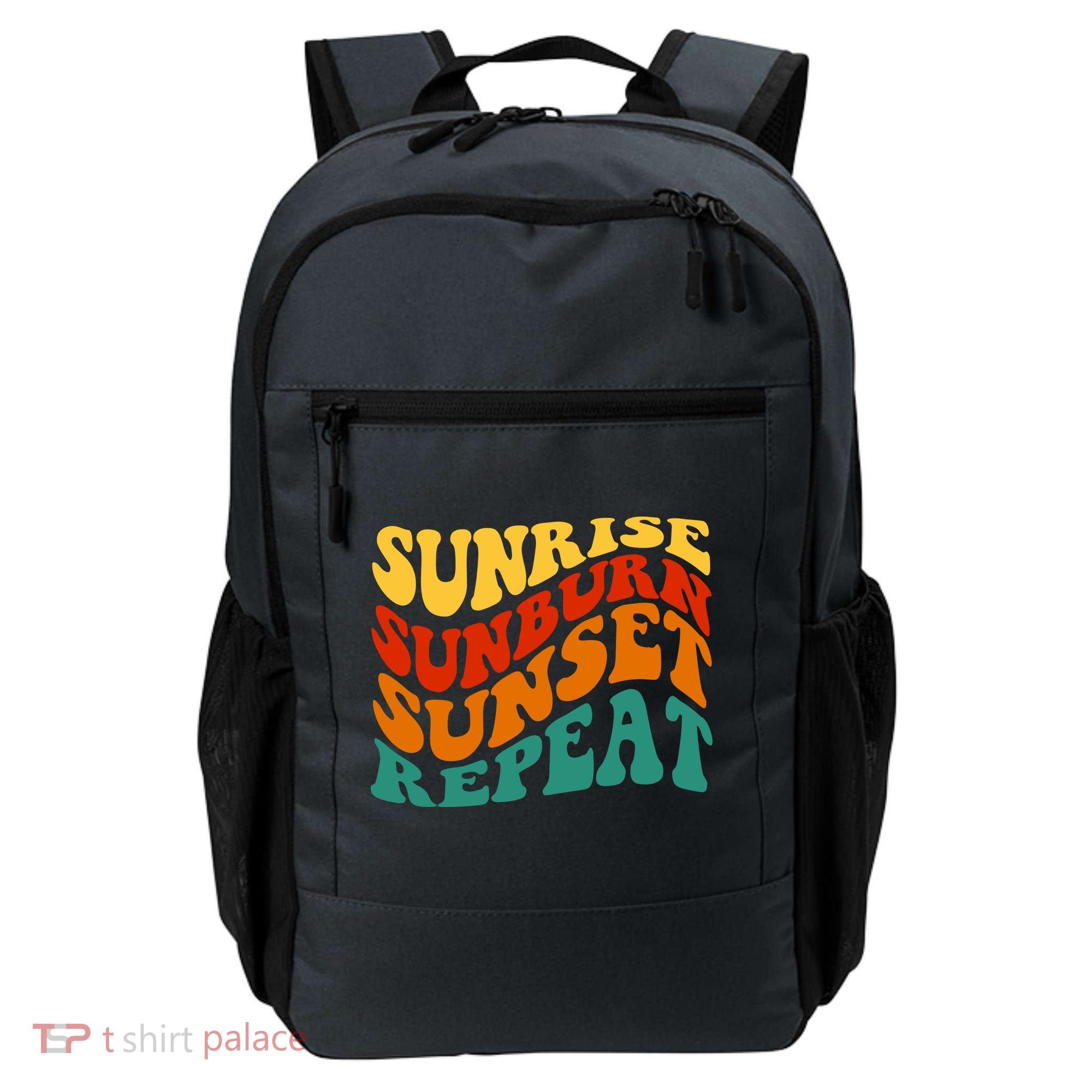 Sunrise Sunburn Sunset Repeat Retro Summer Backpack