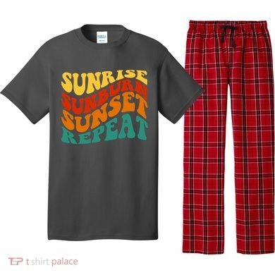 Sunrise Sunburn Sunset Repeat Retro Summer Pajama Set