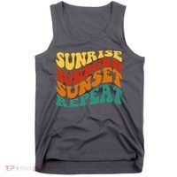 Sunrise Sunburn Sunset Repeat Retro Summer Tank Top thumb 0