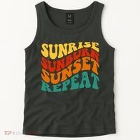 Sunrise Sunburn Sunset Repeat Retro Summer Tank Top thumb 2