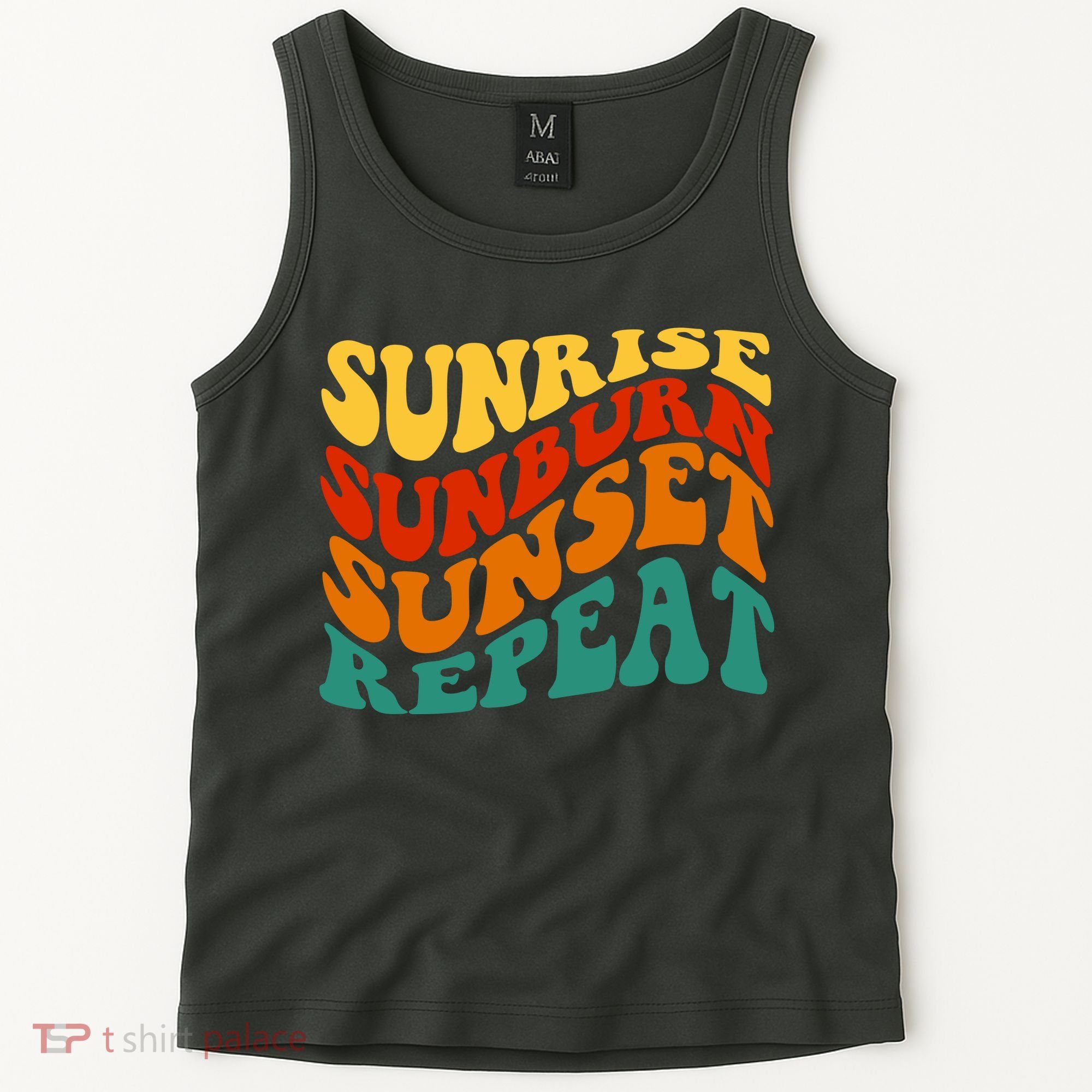 Sunrise Sunburn Sunset Repeat Retro Summer Tank Top
