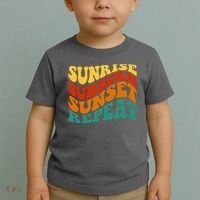 Sunrise Sunburn Sunset Repeat Retro Summer Toddler T-Shirt thumb 2