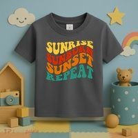 Sunrise Sunburn Sunset Repeat Retro Summer Toddler T-Shirt thumb 3