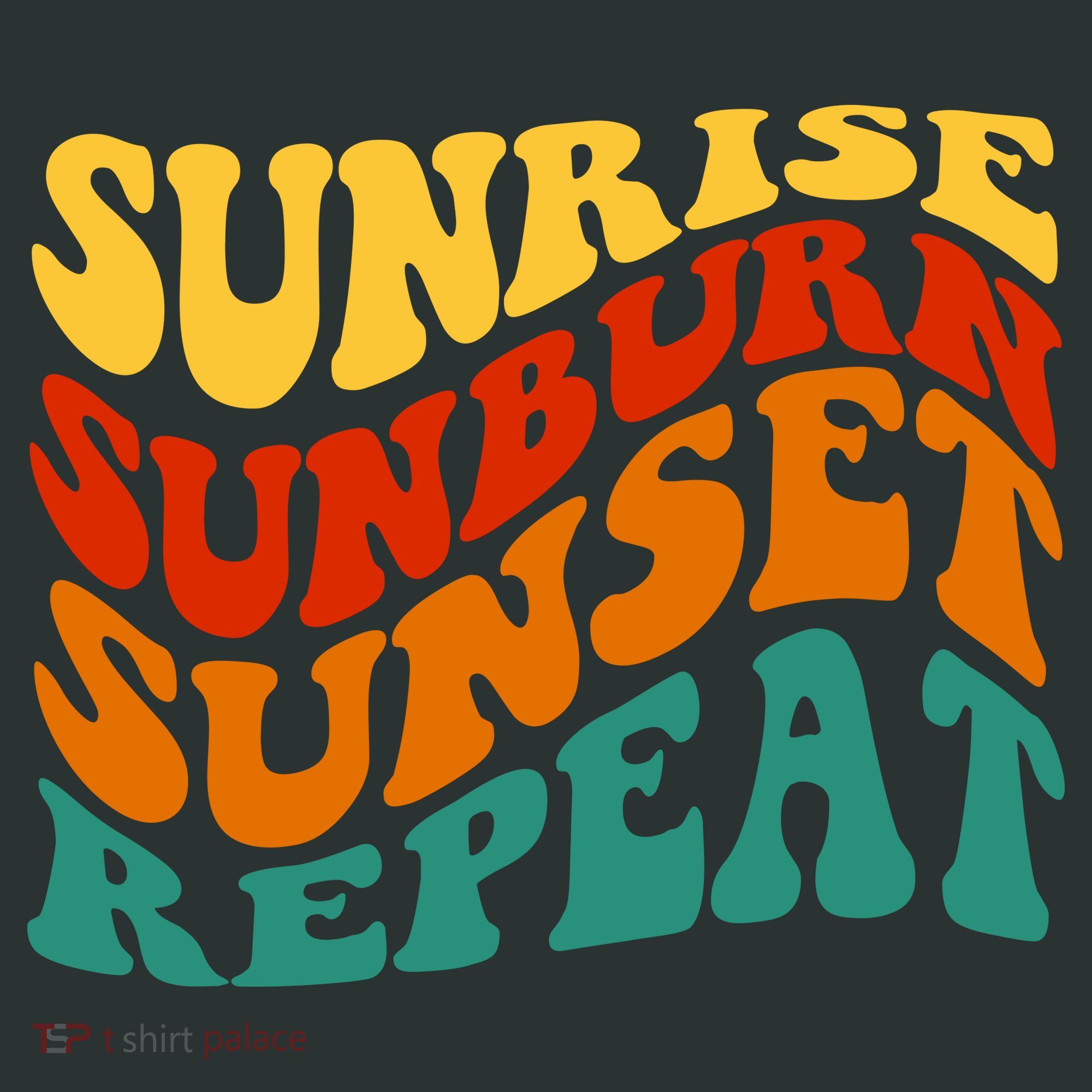 Sunrise Sunburn Sunset Repeat Retro Summer Toddler T-Shirt