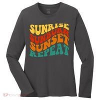 Sunrise Sunburn Sunset Repeat Retro Summer Women's Long Sleeve Shirt thumb 0