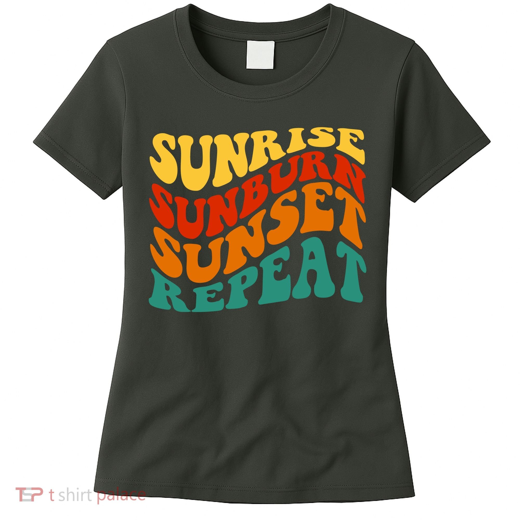 Sunrise Sunburn Sunset Repeat Retro Summer Women's T-Shirt