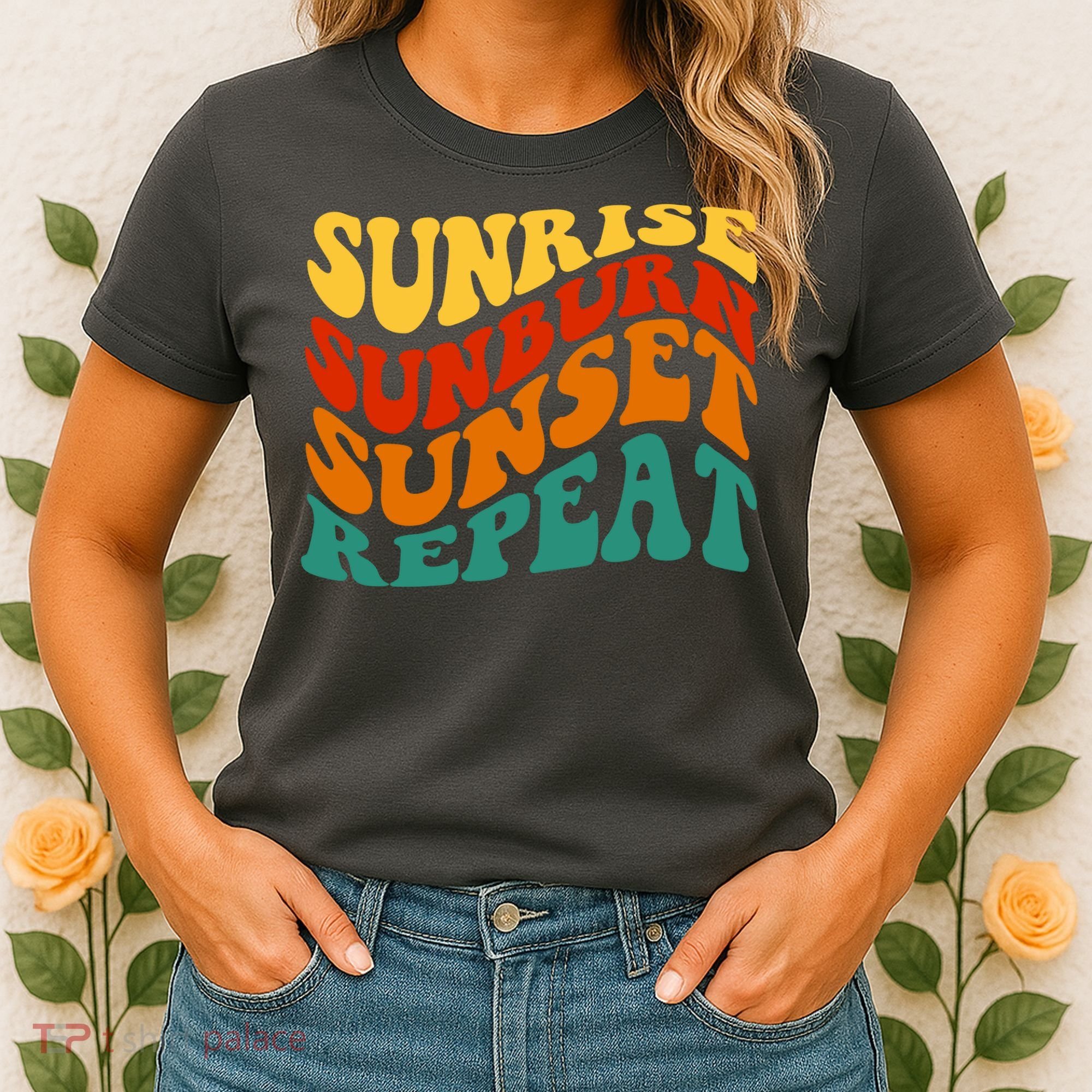 Sunrise Sunburn Sunset Repeat Retro Summer Women's T-Shirt