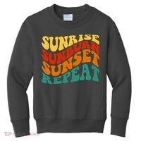 Sunrise Sunburn Sunset Repeat Retro Summer Kids Sweatshirt thumb 0