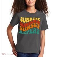 Sunrise Sunburn Sunset Repeat Retro Summer Kids T-Shirt thumb 2