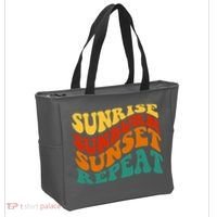 Sunrise Sunburn Sunset Repeat Retro Summer Tote Bag thumb 2