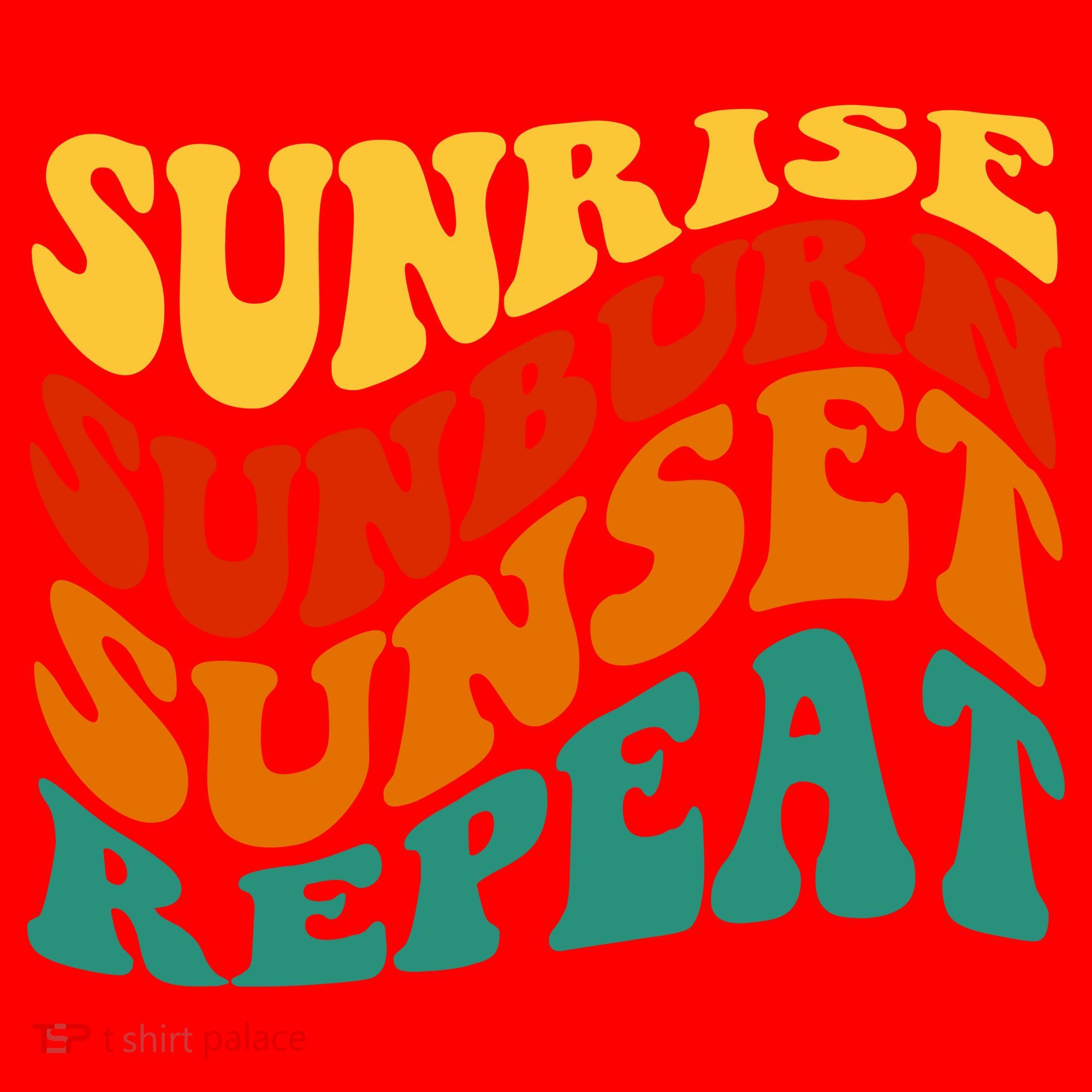 Sunrise Sunburn Sunset Repeat Retro Summer Santa Hat