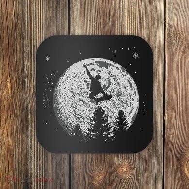 Skater Skateboarder Skateboard Moon Skateboarding Gift Coaster