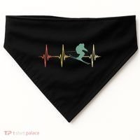 Ski Snowboard Skiing Heartbeat Snow Mountain Winter Skier Cool Gift USA-Made Doggie Bandana thumb 0