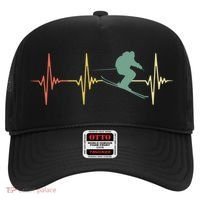 Ski Snowboard Skiing Heartbeat Snow Mountain Winter Skier Cool Gift Hat thumb 0