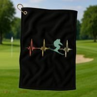 Ski Snowboard Skiing Heartbeat Snow Mountain Winter Skier Cool Gift Golf Towel thumb 1