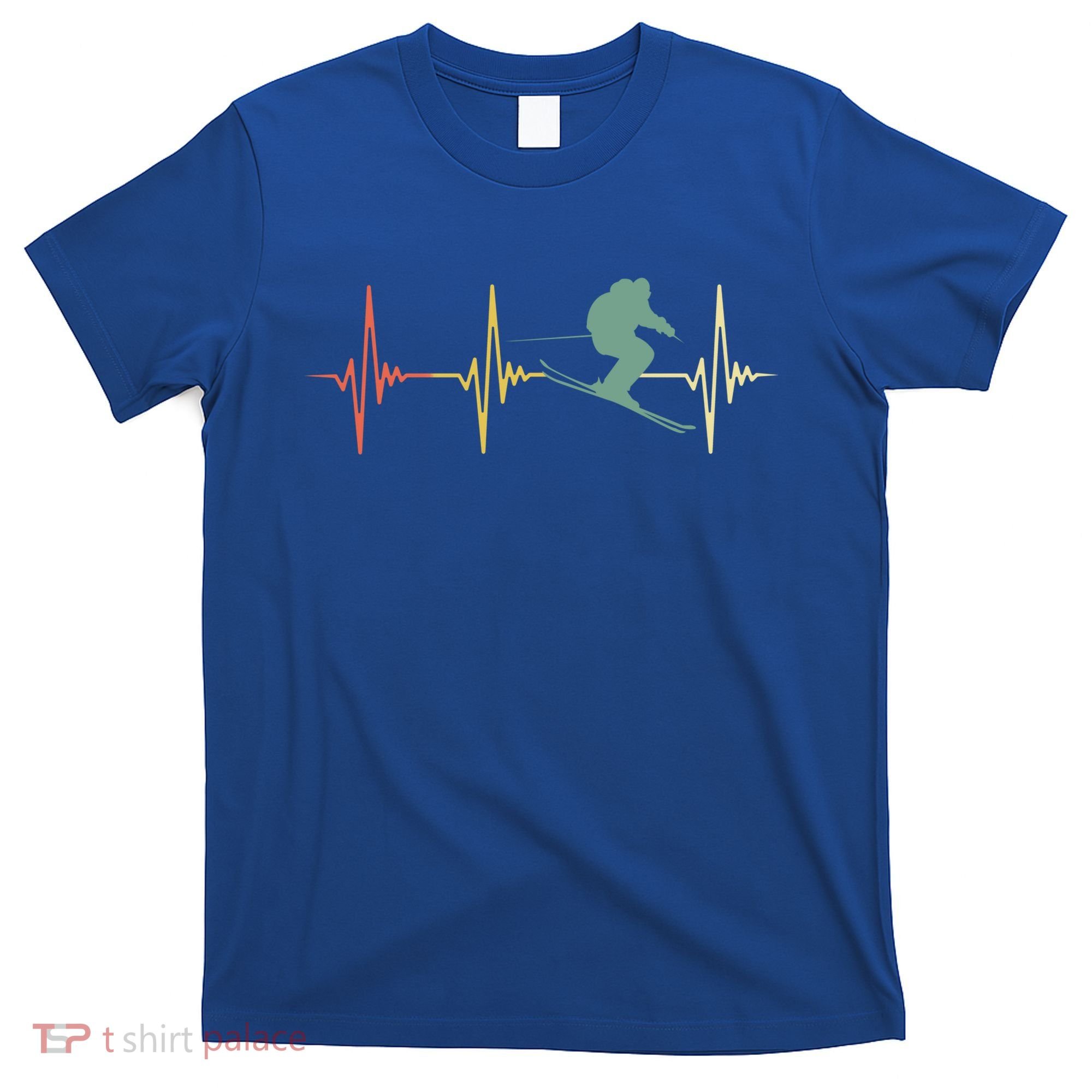 Ski Snowboard Skiing Heartbeat Snow Mountain Winter Skier Cool Gift T-Shirt