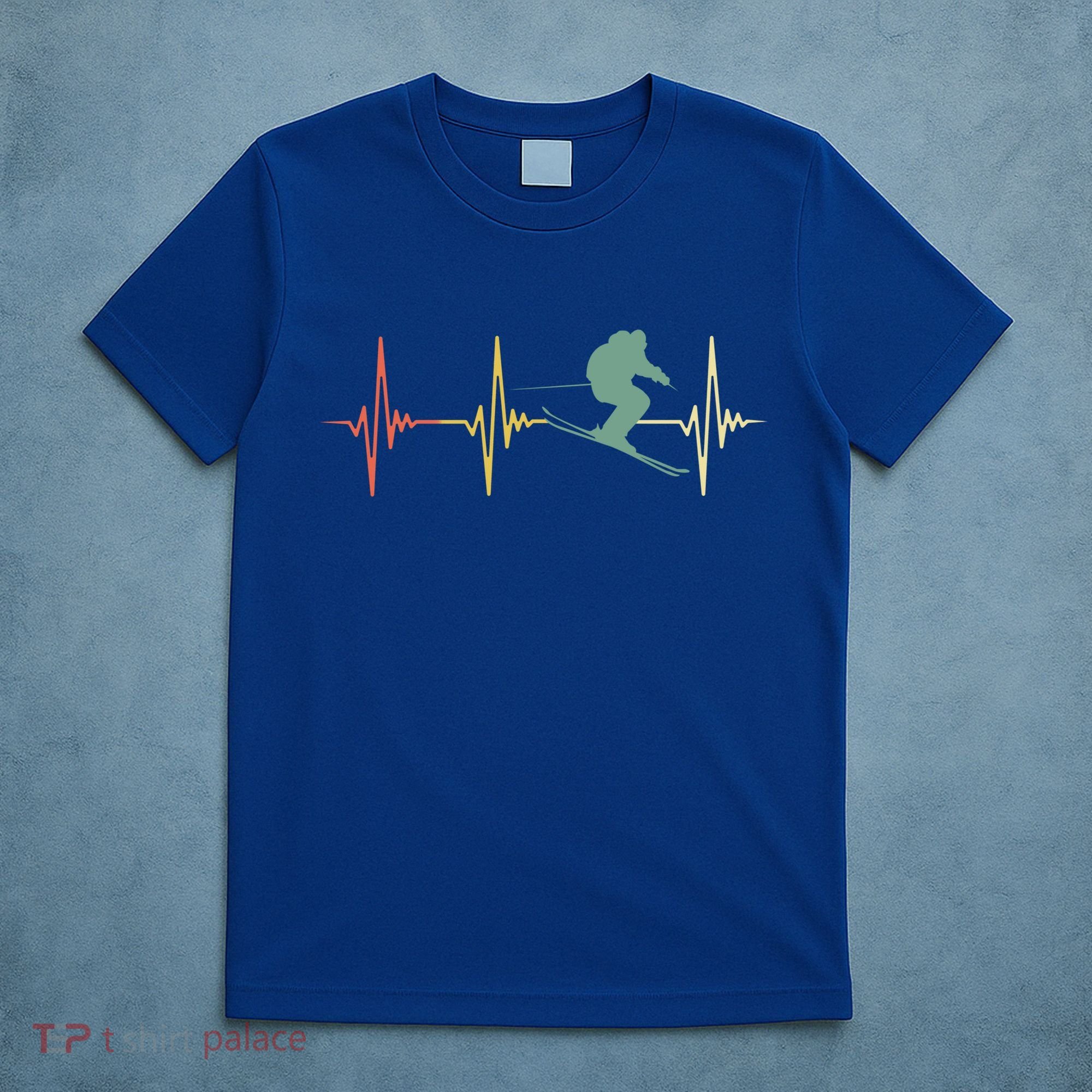 Ski Snowboard Skiing Heartbeat Snow Mountain Winter Skier Cool Gift T-Shirt