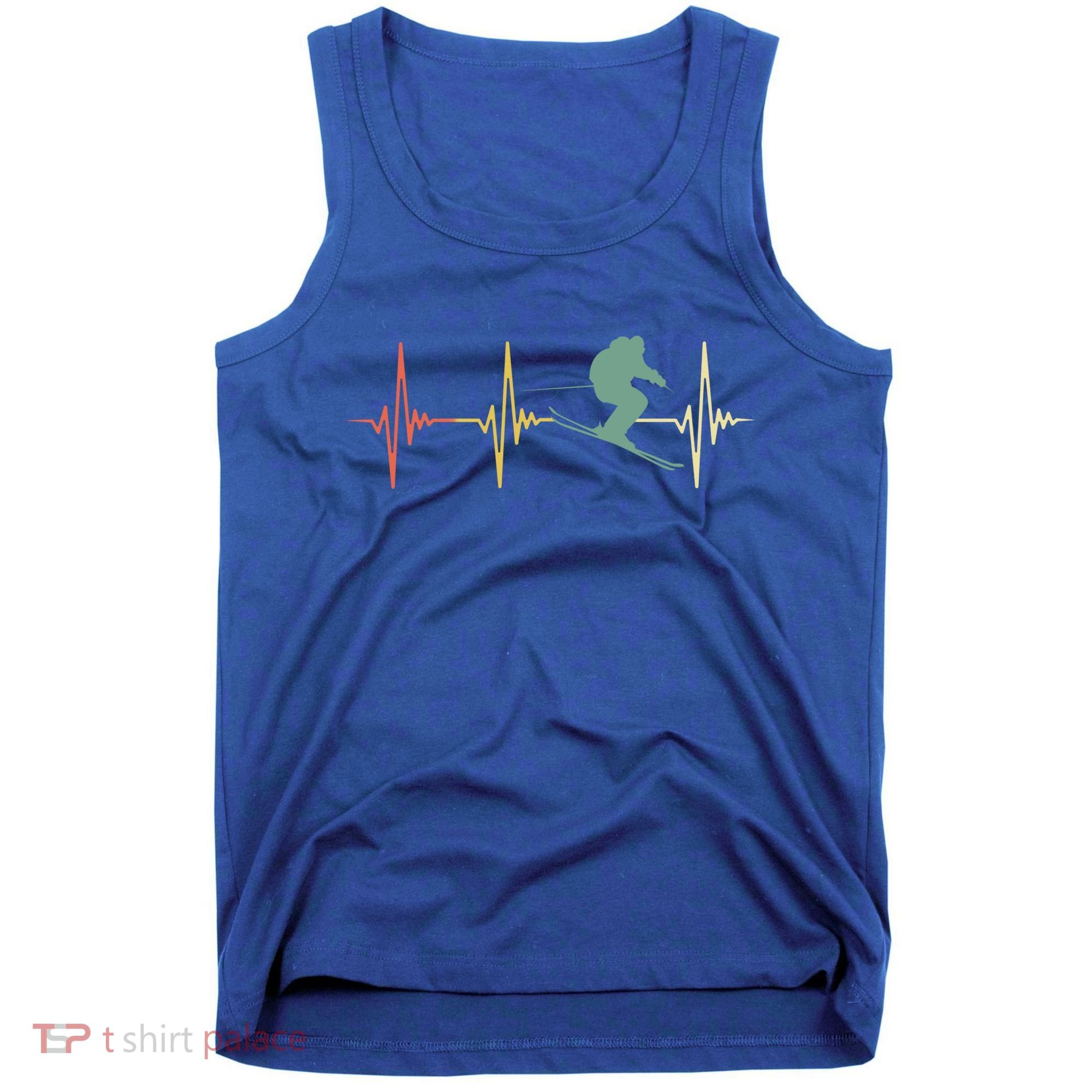 Ski Snowboard Skiing Heartbeat Snow Mountain Winter Skier Cool Gift Tank Top