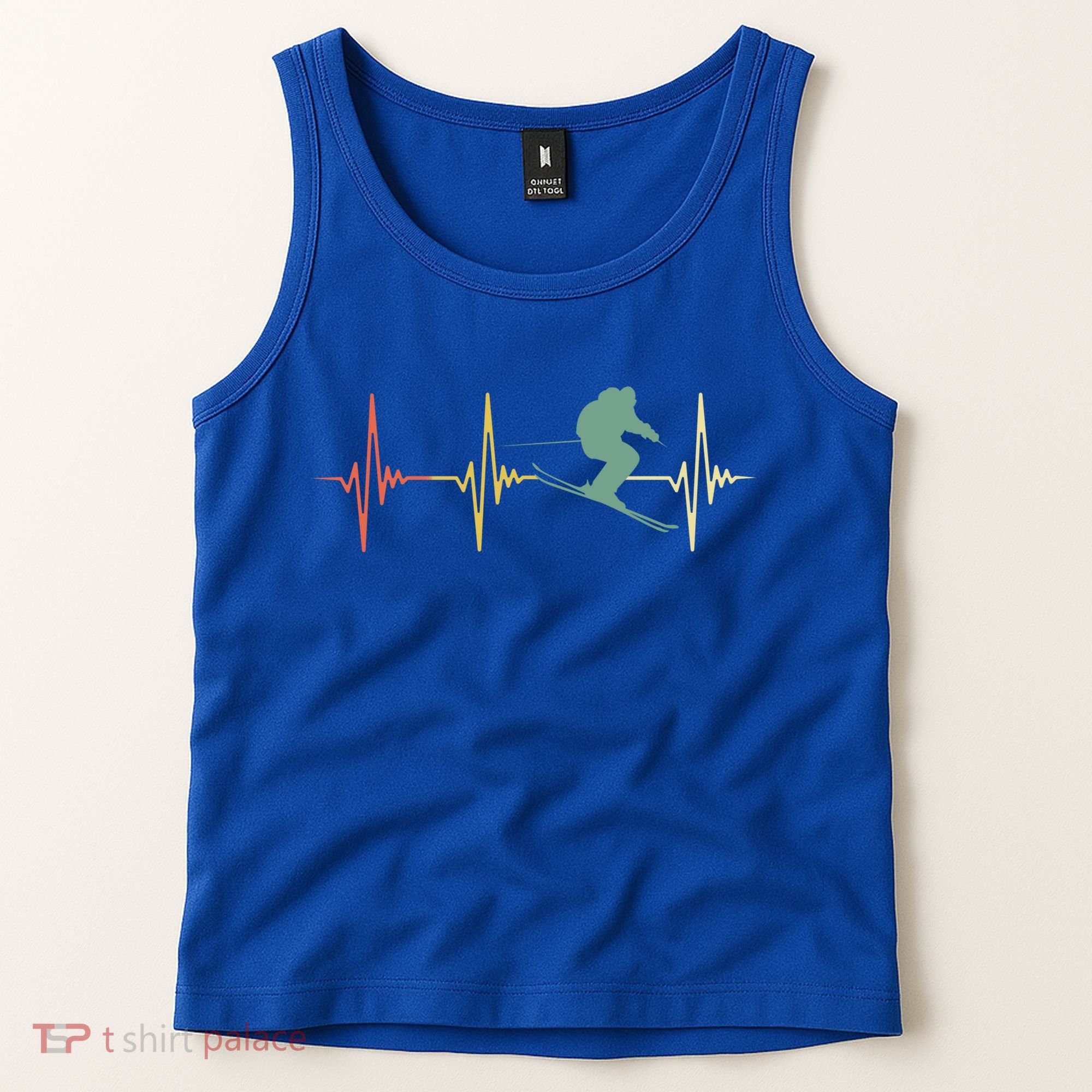 Ski Snowboard Skiing Heartbeat Snow Mountain Winter Skier Cool Gift Tank Top