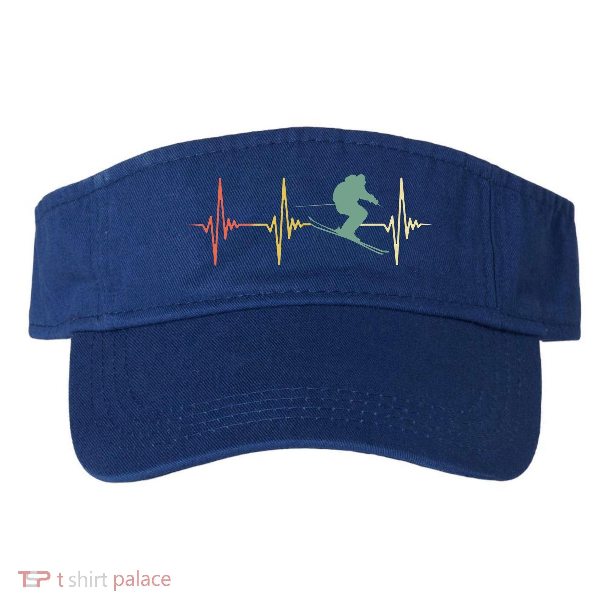 Ski Snowboard Skiing Heartbeat Snow Mountain Winter Skier Cool Gift Visor