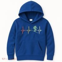 Ski Snowboard Skiing Heartbeat Snow Mountain Winter Skier Cool Gift Kids Hoodie thumb 0