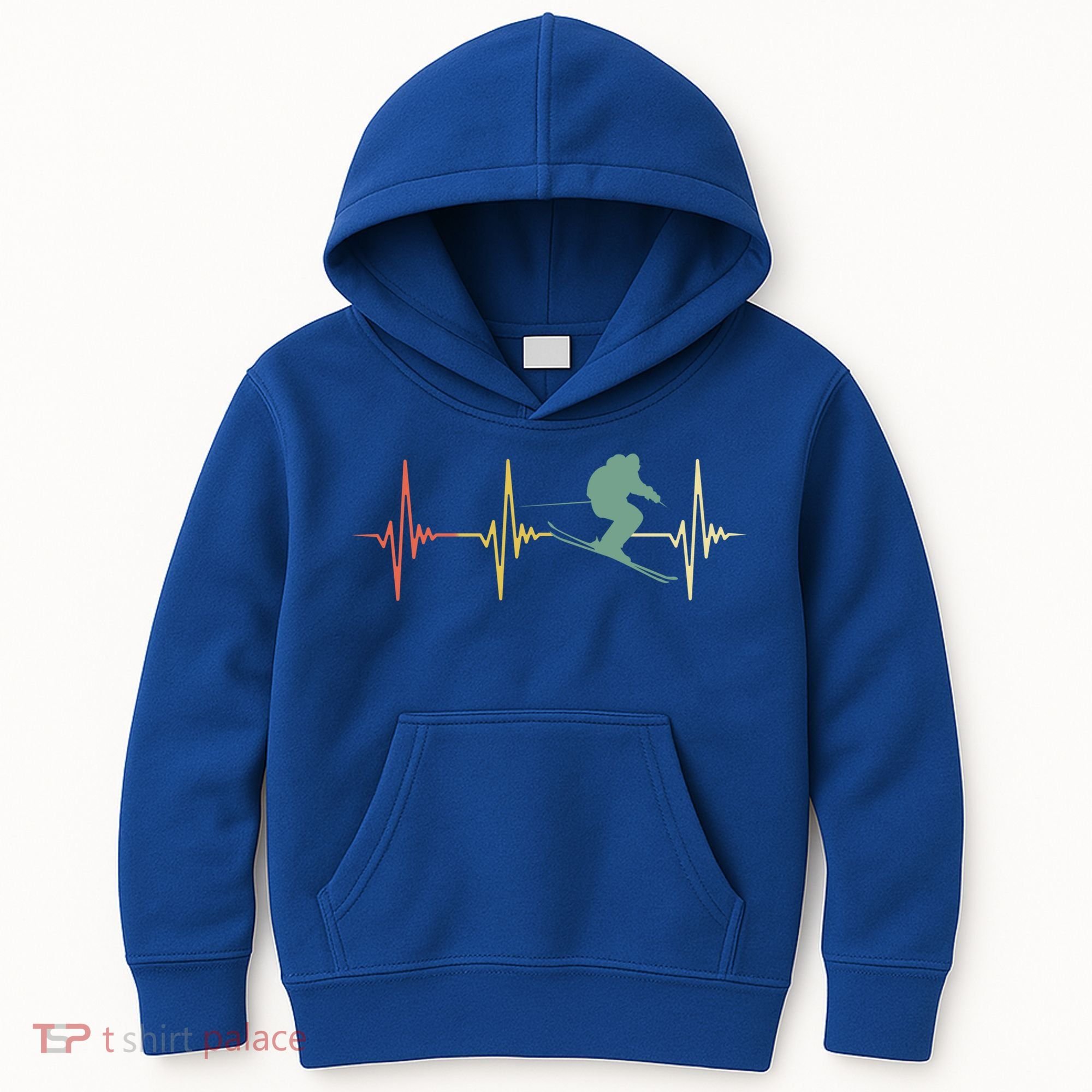 Ski Snowboard Skiing Heartbeat Snow Mountain Winter Skier Cool Gift Kids Hoodie